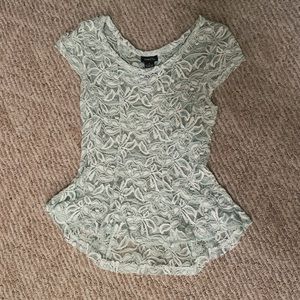 Rue 21 Mint Green Lace Peplum Top